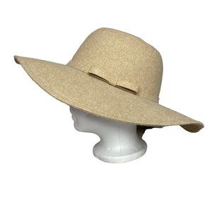 Oatmeal heather floppy wool hat